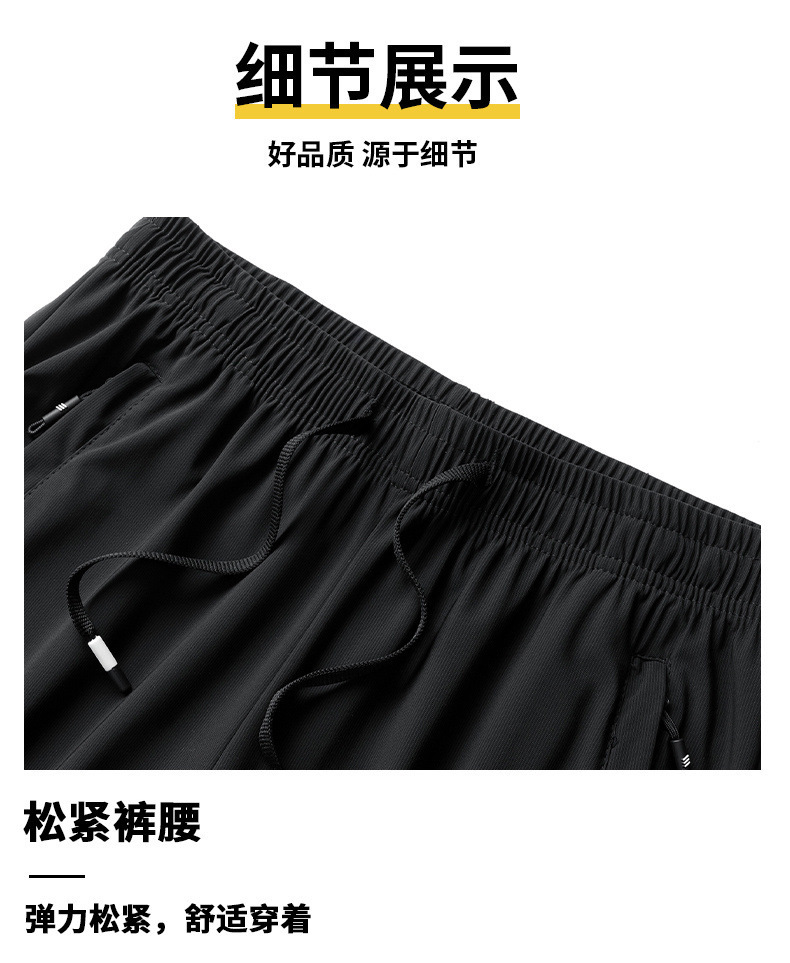 男装夏季休闲套装中老年爸爸装运动套装冰丝速干短袖长裤两件套潮详情25
