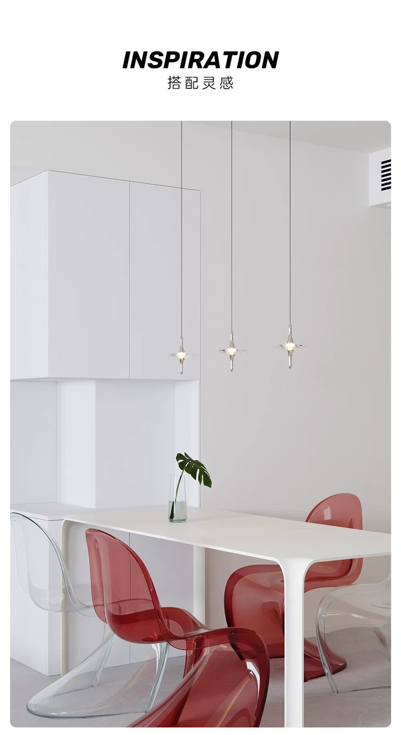 Crystal staircase chandelier, modern, simple and high-end, light luxury duplex, personalized dining room, bedroom, bedside small chandelier pic 4