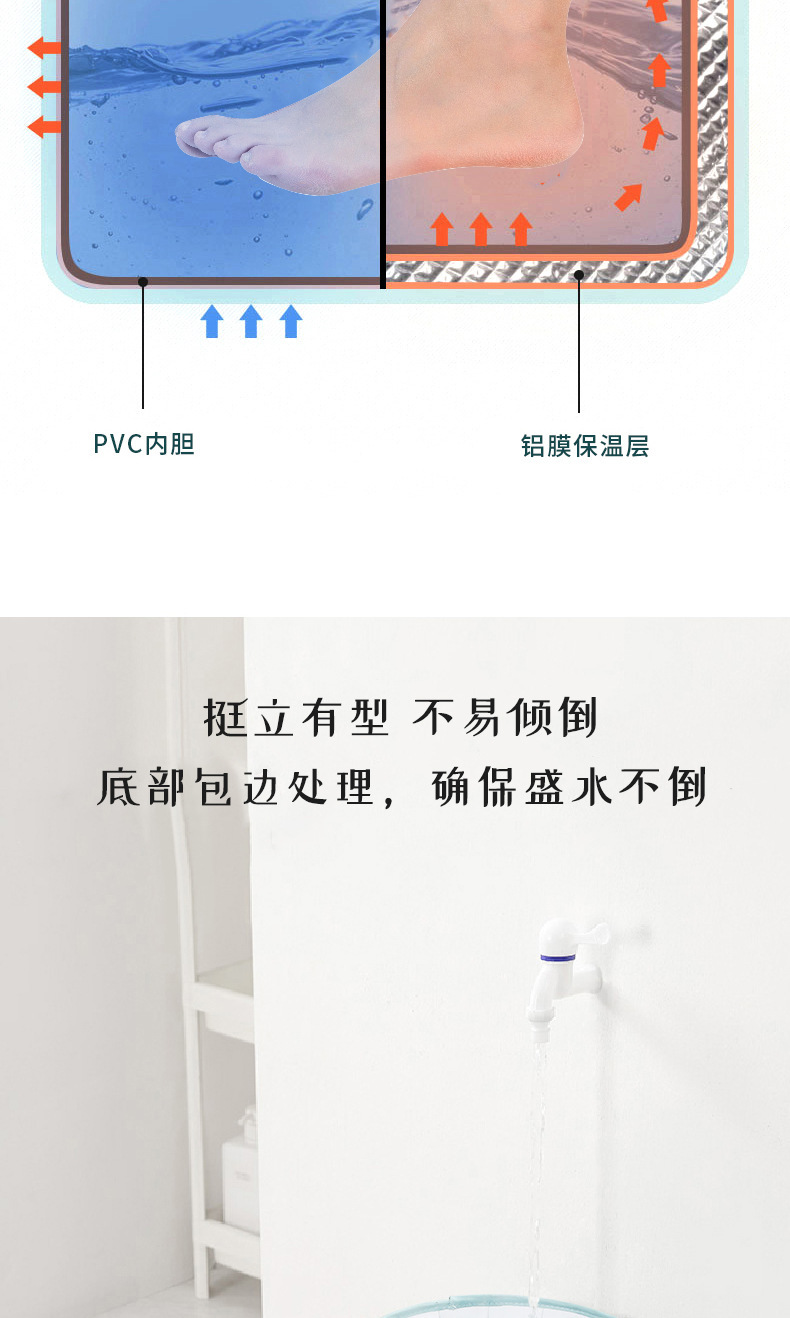 资料泡脚桶折叠泡脚桶塑料盆足疗桶套一次性浴桶详情8