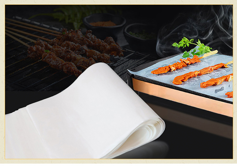Kitchen silicone oil paper, food, barbecue paper, baking paper, barbecue paper, bread and cake, oil separator, skewer, anti-sticking oil paper pic 8