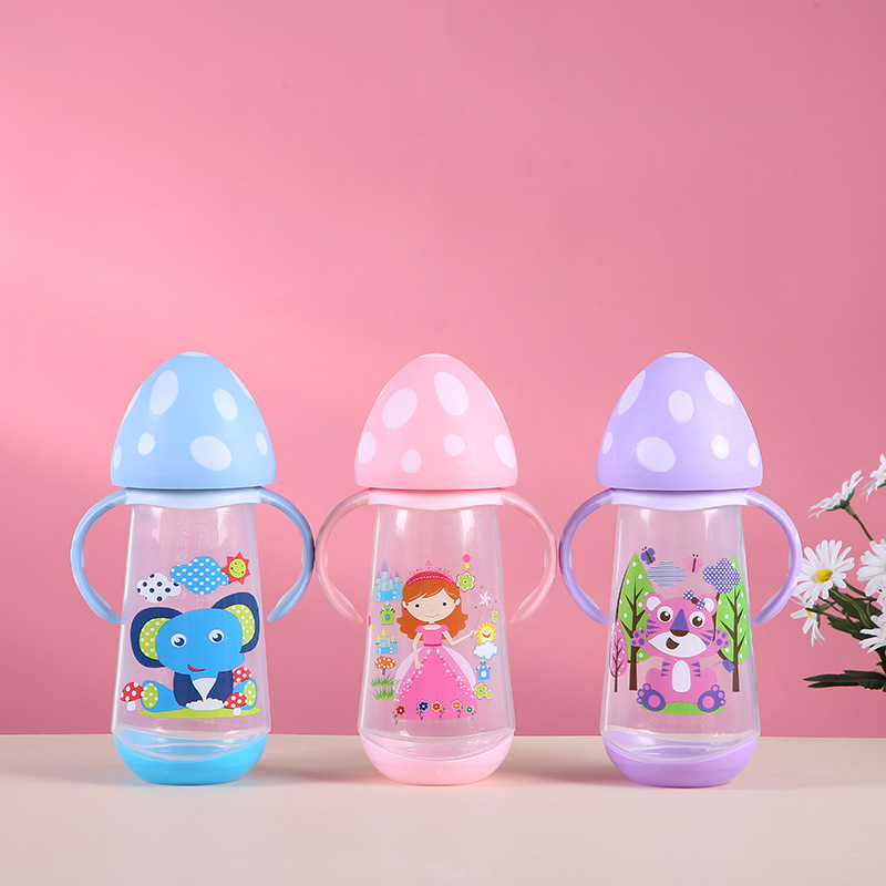 Cross-border wholesale of baby cartoon milk bottles, wide-mouth anti-swelling silicone pacifiers, baby feeding bottles, and maternal and infant products pic 1