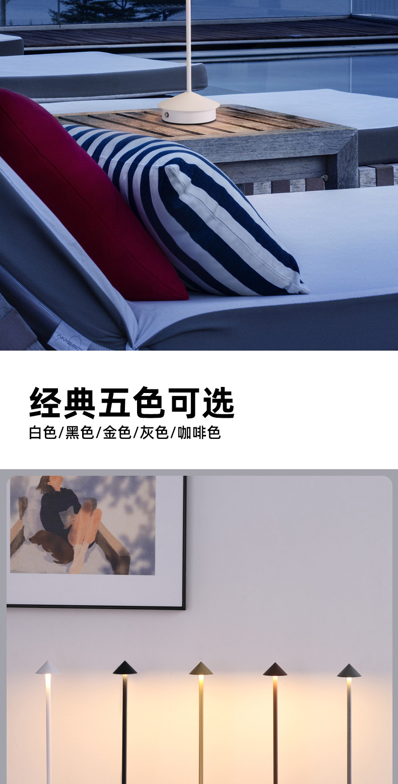 Cross-border wholesale night lights, creative pointed top table lamps, outdoor camping charging lamps, restaurant, coffee shop and bar ambient lights pic 11