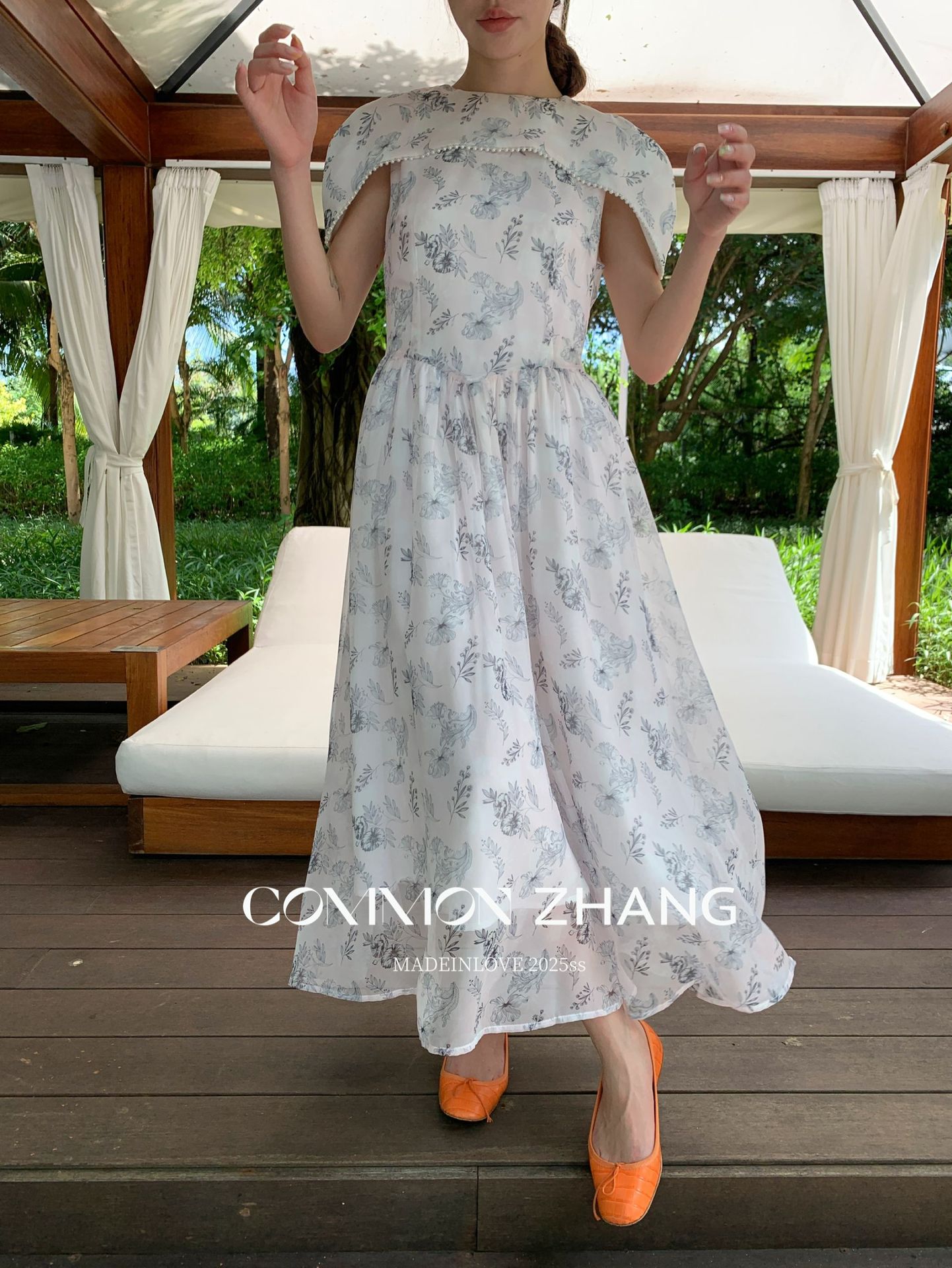 CZ ZHANG Summer French socialite beadwork round-neck shawl Floral sleeveless Texture dress A26812 pic 18