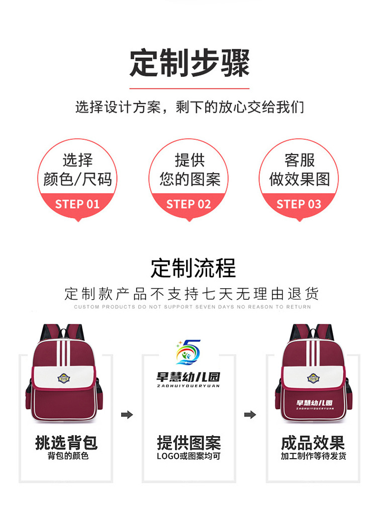 幼儿园新款时尚小童书包培训班可印字小学生书包辅导班印制LOGO详情21