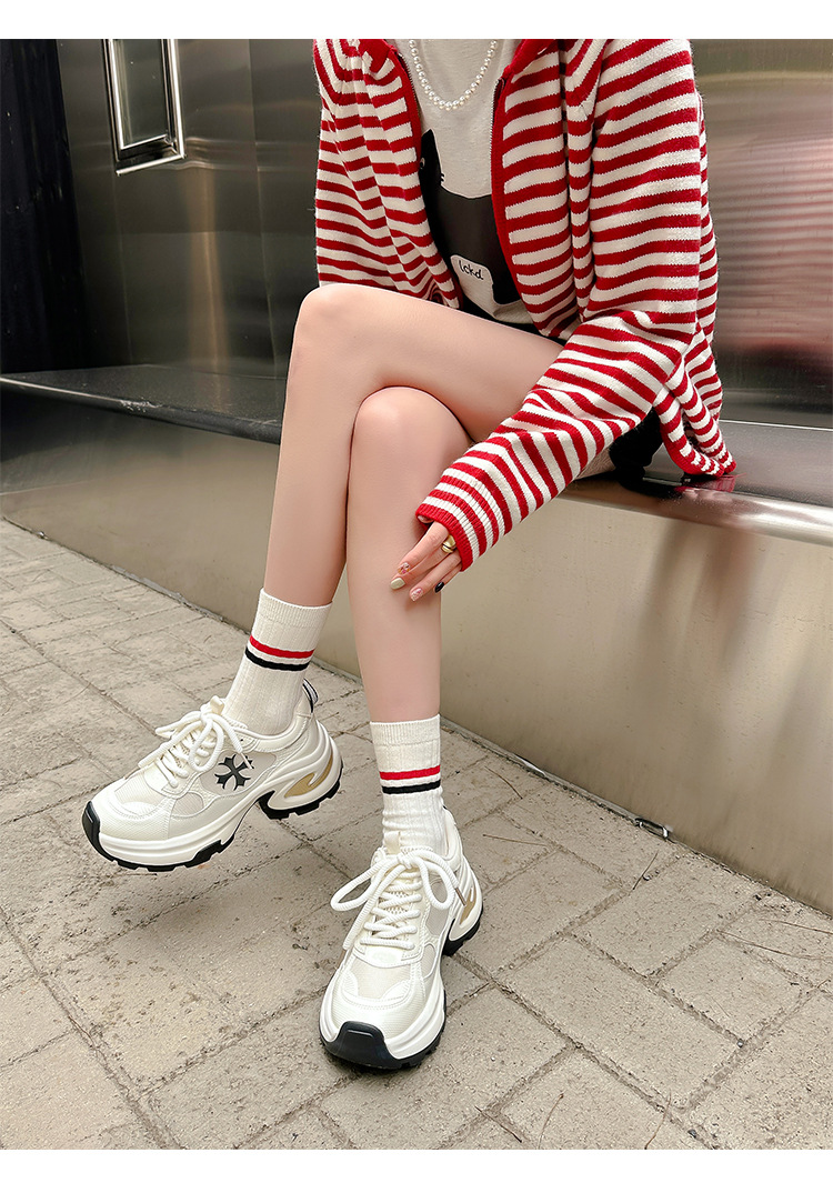 苏茵茵同款增高7.5cm~十字花厚底休闲运动鞋女厚底老爹鞋跑步鞋详情26