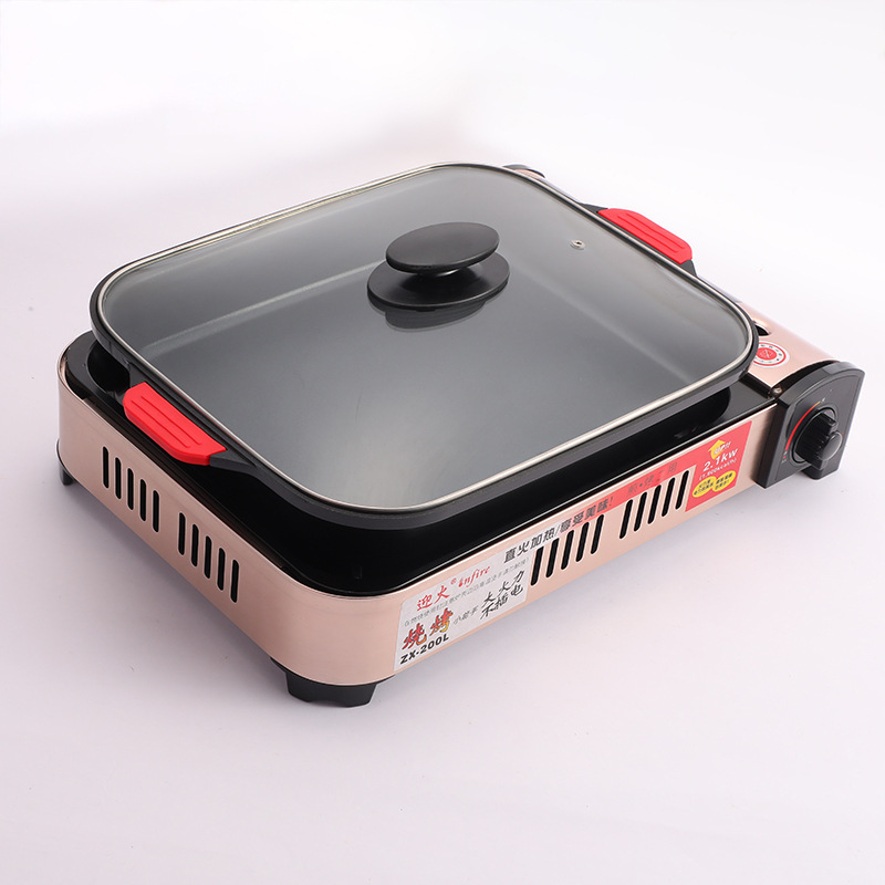 Multi-functional, multi-purpose grilling and baking oven, dual-purpose oven, deep plate cassette stove, gas outdoor portable stove, easy to clean, wholesale pic 5