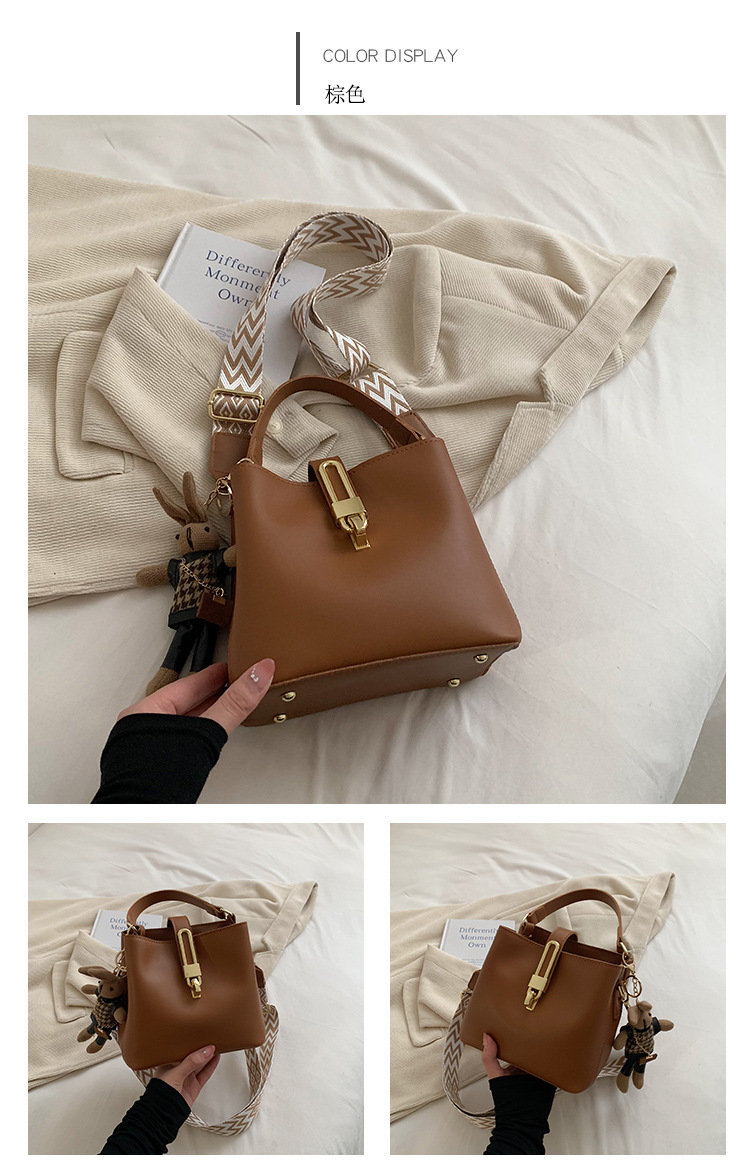 高级感大容量水桶包女2024新款潮韩系百搭宽肩带单肩包洋气斜挎包详情14