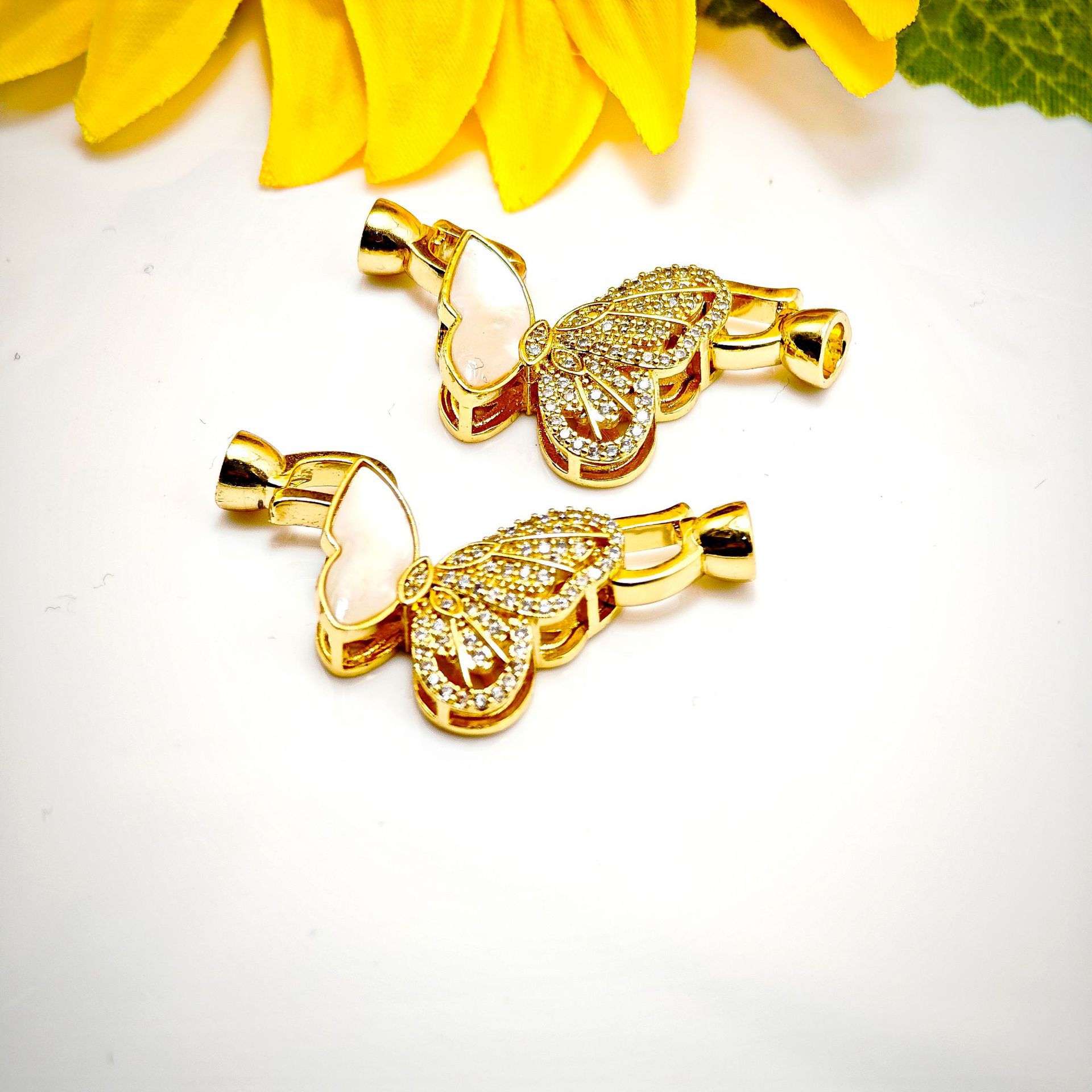 Pearl necklace buckle, cross buckle, electroplated high color retention mother-of-pearl necklace buckle, DIY bracelet, necklace buckle, D-shaped buckle pic 16