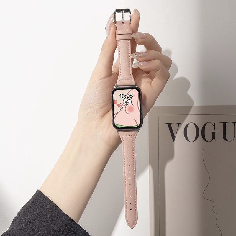 适用小米手环9pro手环表带8pro新款小蛮腰ins手腕带真皮质手表带详情7