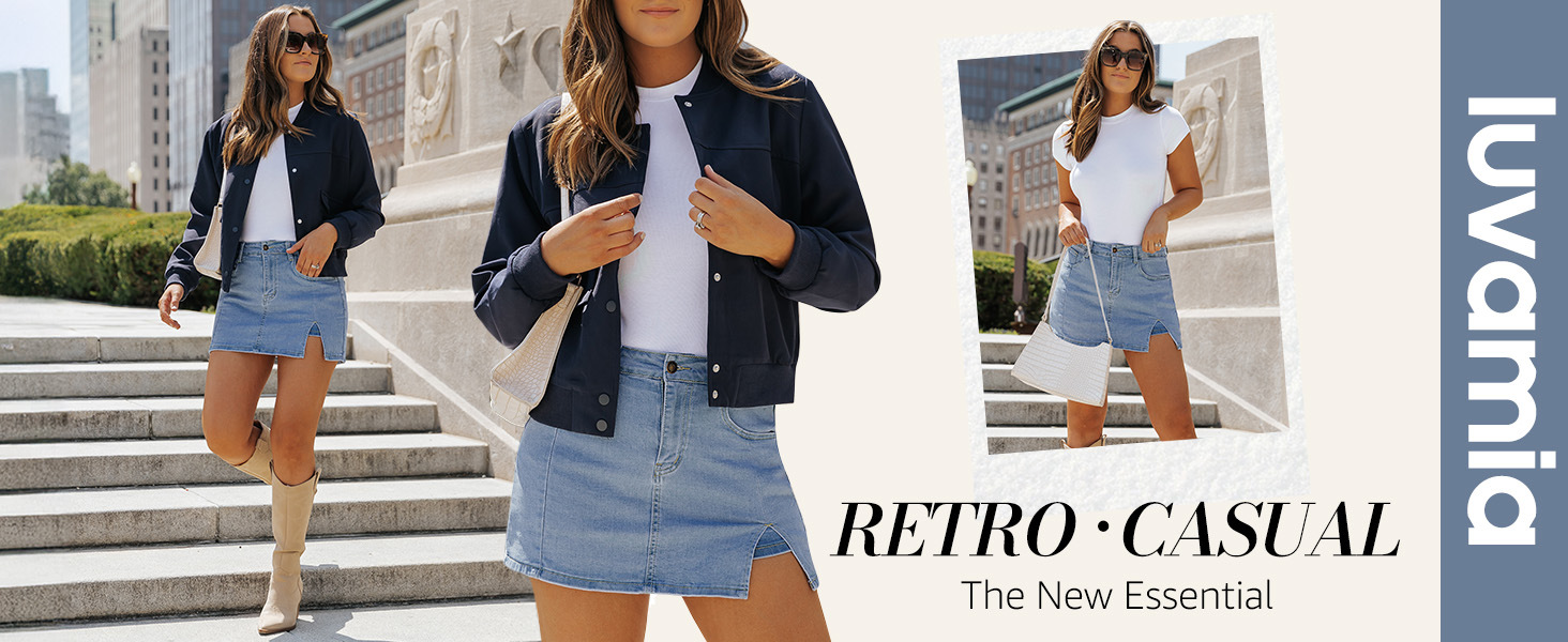 夏季新款韩版显瘦辣妹字裙女时尚走光开叉黑色牛仔半身裙子潮详情22