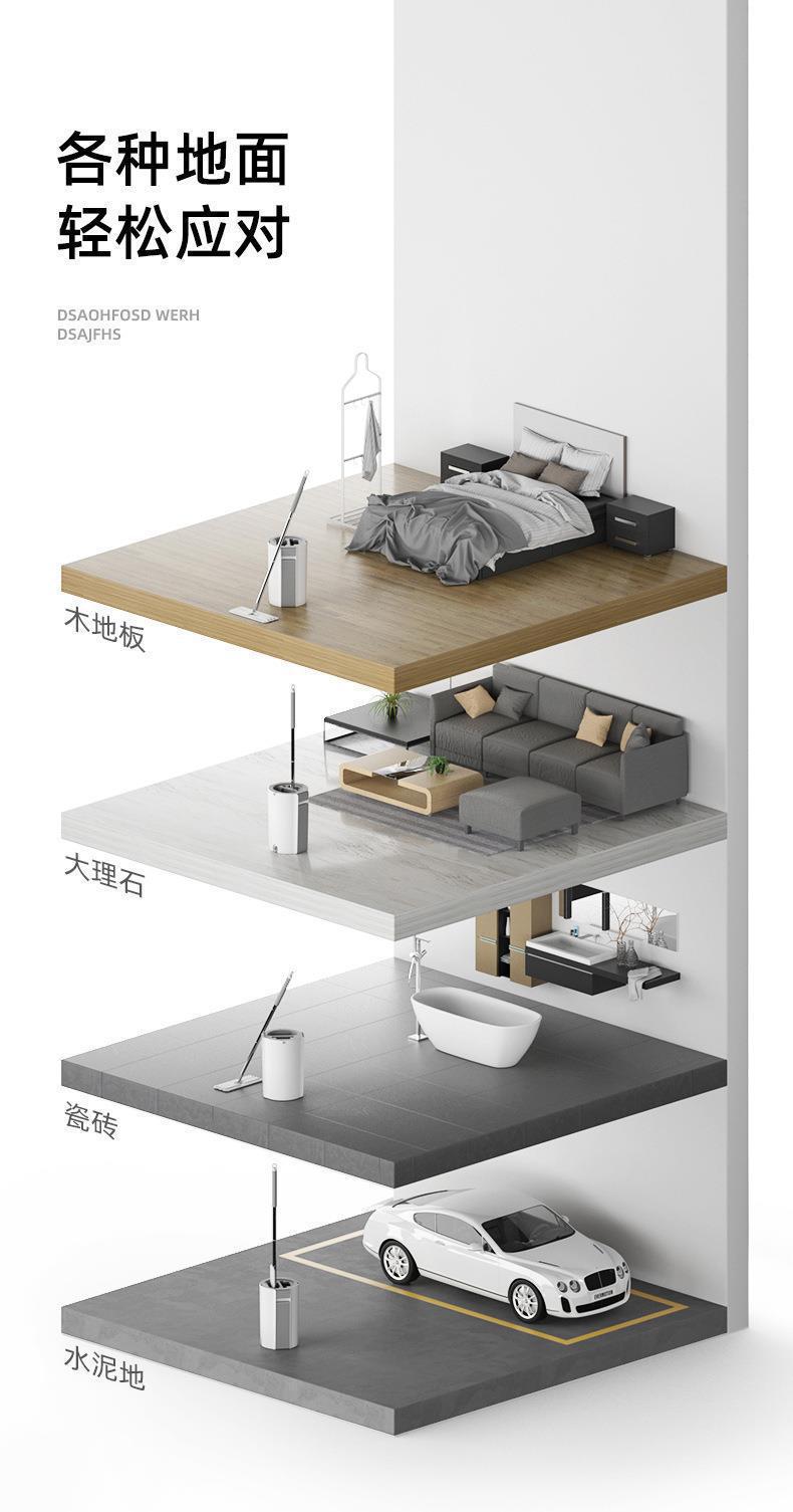 拖把一拖净家用2024新款免手洗平板干湿两用套装懒人拖地神器墩布详情6