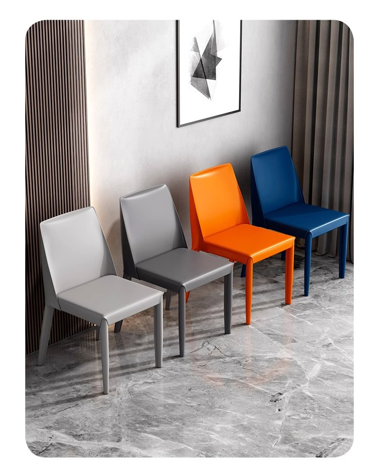 意式餐椅家用皮椅子餐厅酒店靠背椅子工业风设计师马鞍椅餐桌椅详情11