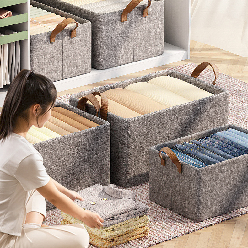 收纳分层卧室收纳柜布艺家用分格折叠裤子收纳盒收纳筐衣服收纳箱详情20