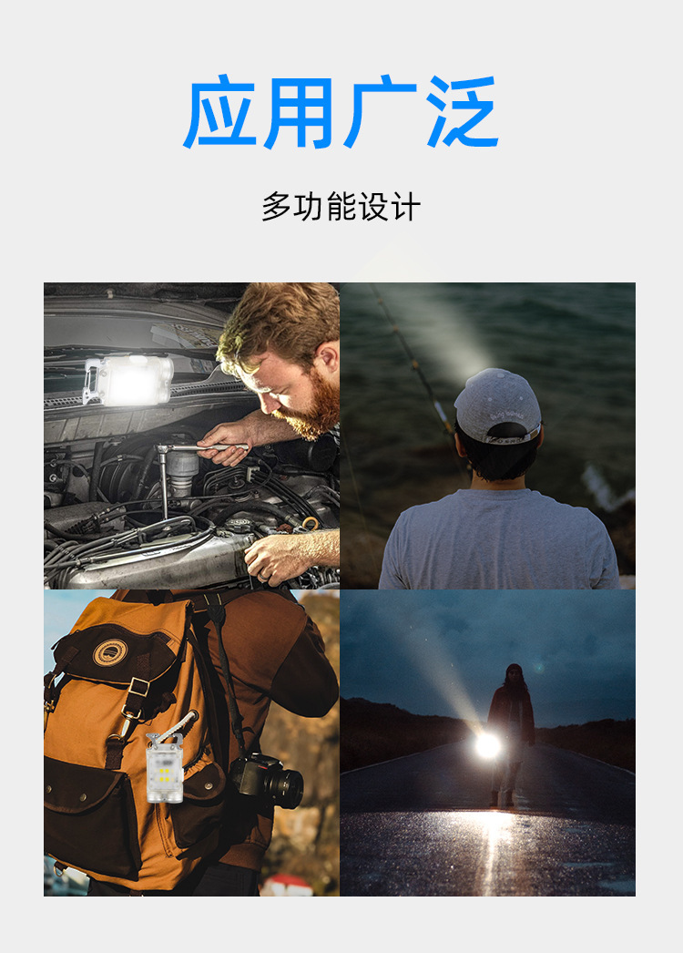 New cross-border keychain, multi-functional cap clip, night fishing headlight, outdoor strong light, long battery life, portable mini flashlight pic 13