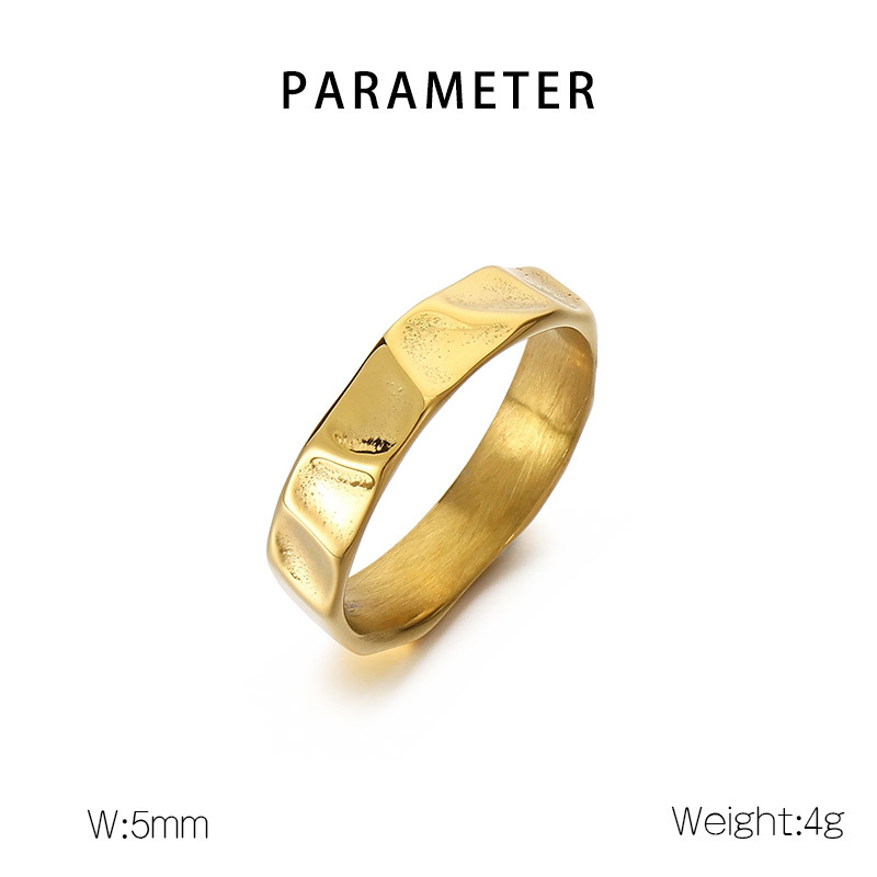 Wholesale of niche stainless steel ring accessories with a cold and unique texture design sense on Instagram pic 2