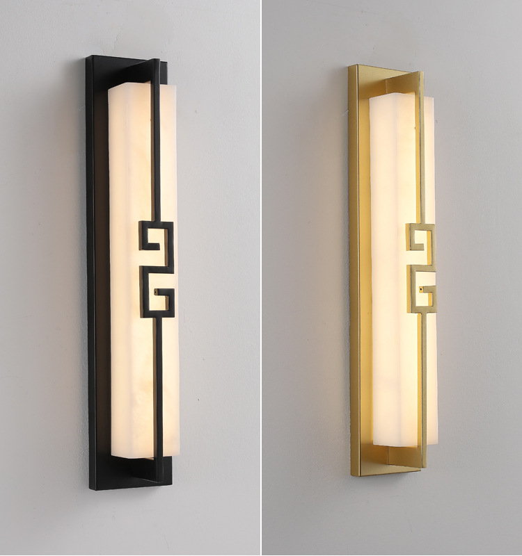 新中式壁灯客厅电视背景墙现代简约卧室床头走廊户外防水壁灯长条详情4