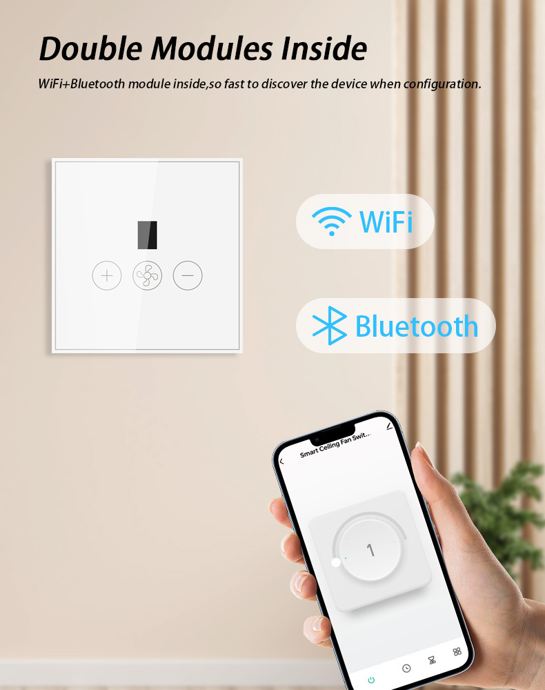 Tuya smart switch, European standard smart switch, European standard fan switch, WIFI fan switch pic 7