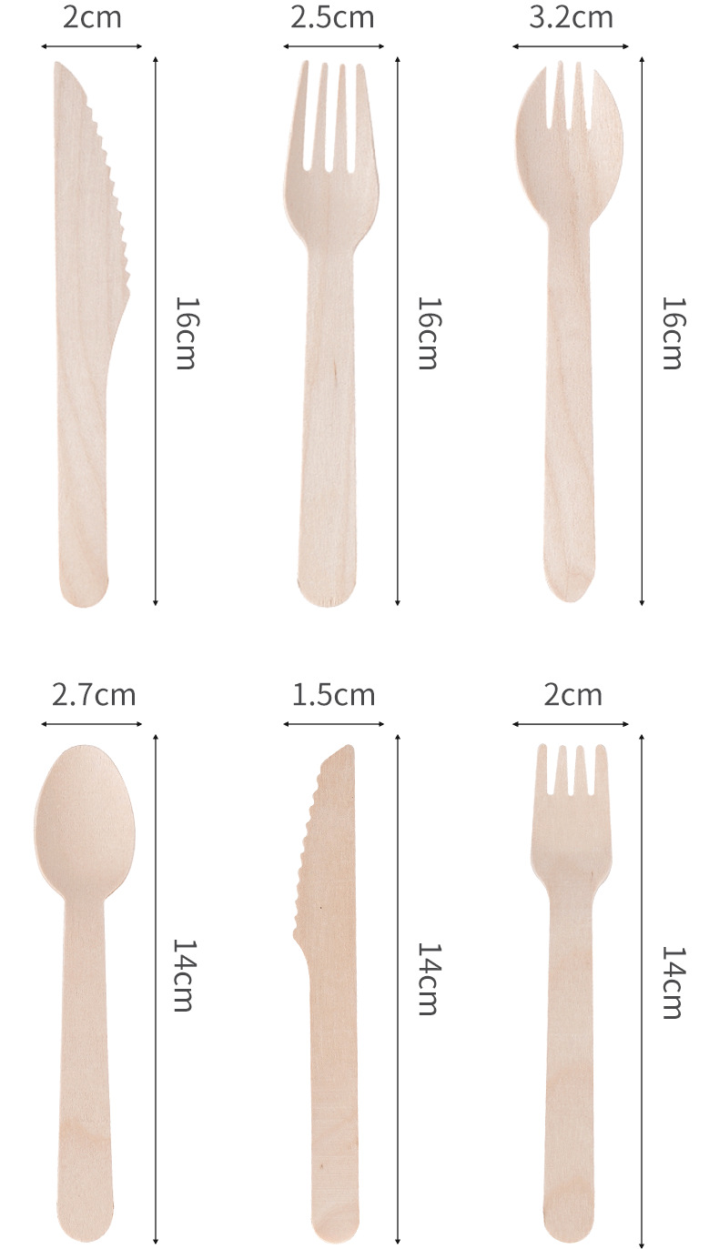 Disposable spoons, wooden spoons, dessert ice cream tasting spoons, birch wood degradable dessert spoons, yogurt fork spoons, individual packaging pic 7