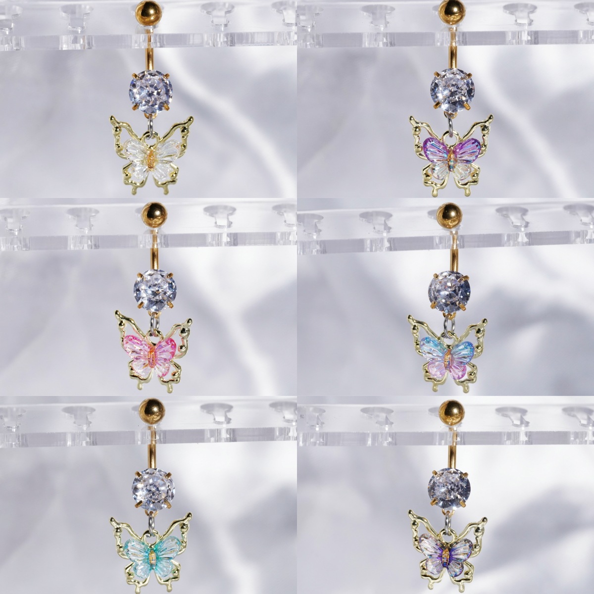 蝴蝶肚脐钉不锈钢肚脐环脐钉新款欧美跨境热销人体穿刺饰品ins风详情5