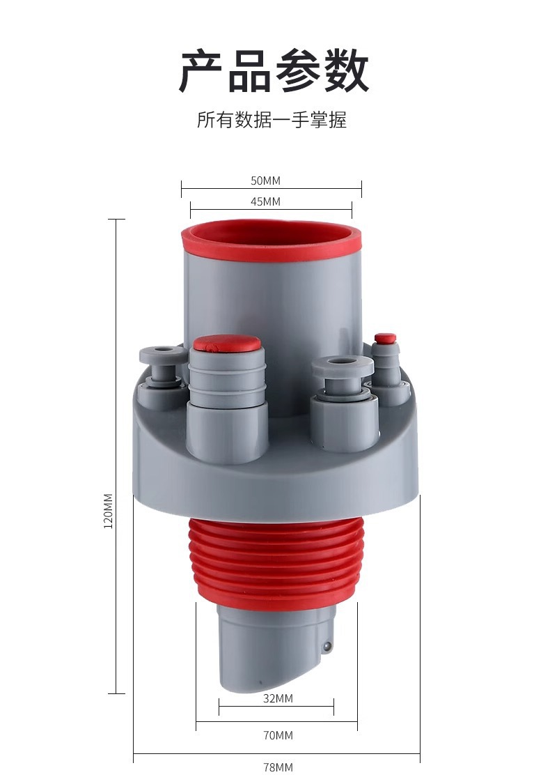 厨房下水管五通集成下水水槽排水管道洗碗机分水净水器多功能接头详情21