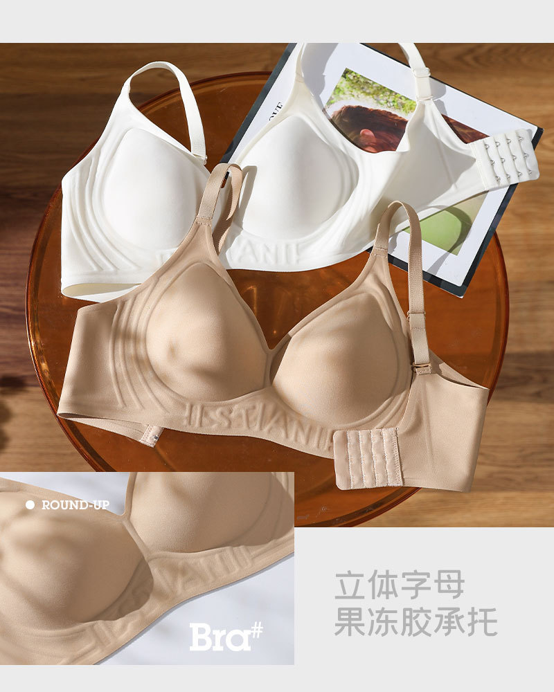 Seamless nude lift underwear for women, fixed cup, small breast, gathering and tapering, anti-sagging, thin, frameless bra cover pic 23