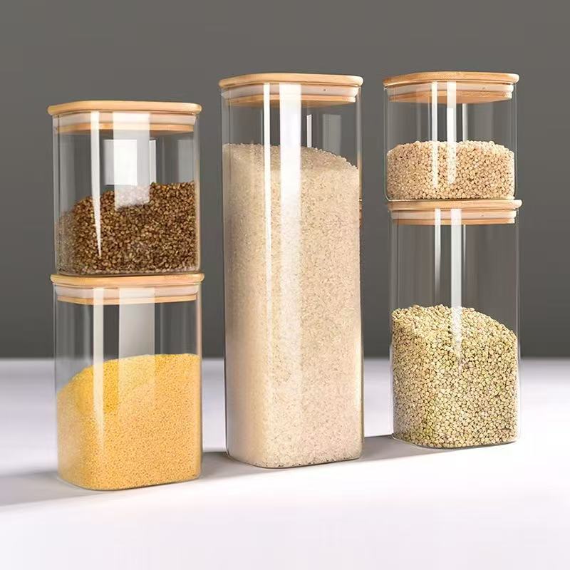 密封罐食品级玻璃透明厨房杂粮咖啡粉防潮方形高硼硅玻璃储物罐详情8