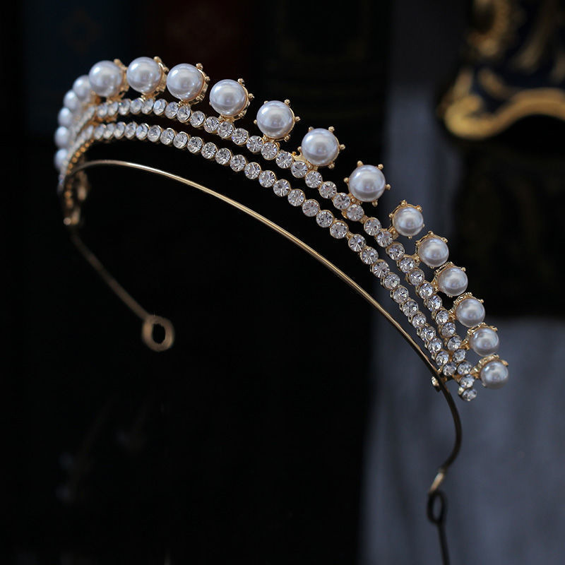 New water diamond elegant bride headwear, studio style accessories, beauty pageant dinner pearl hair accessories, hair crowns, princess crowns pic 12