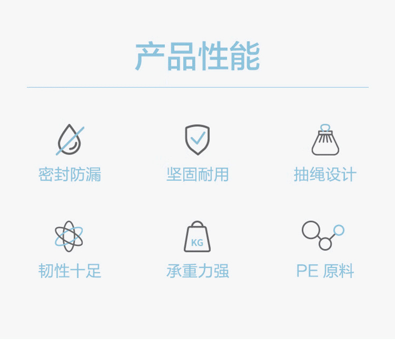 抽绳垃圾袋加厚一次性家用分类连卷包装自动收口垃圾袋手提塑料袋详情2