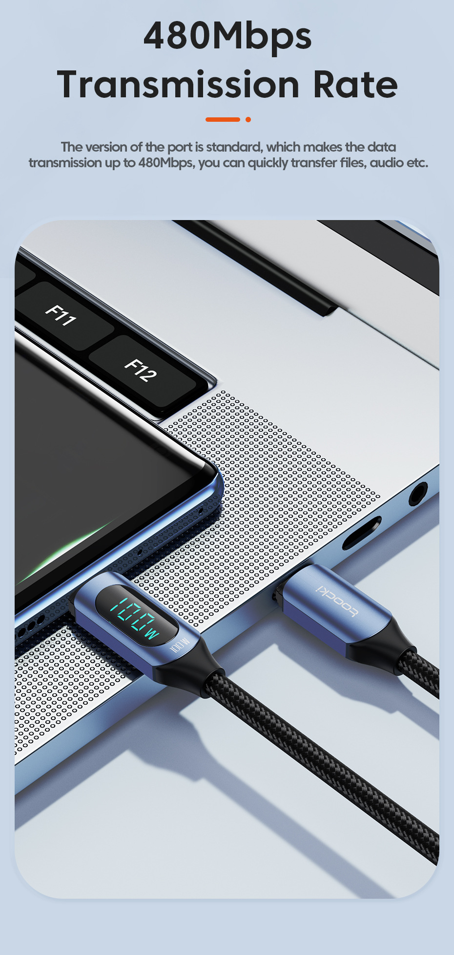 ToockiPD100W fast charging digital display data cable is suitable for charging digital devices of Huawei and iPhone 15 mobile phones and tablets pic 6