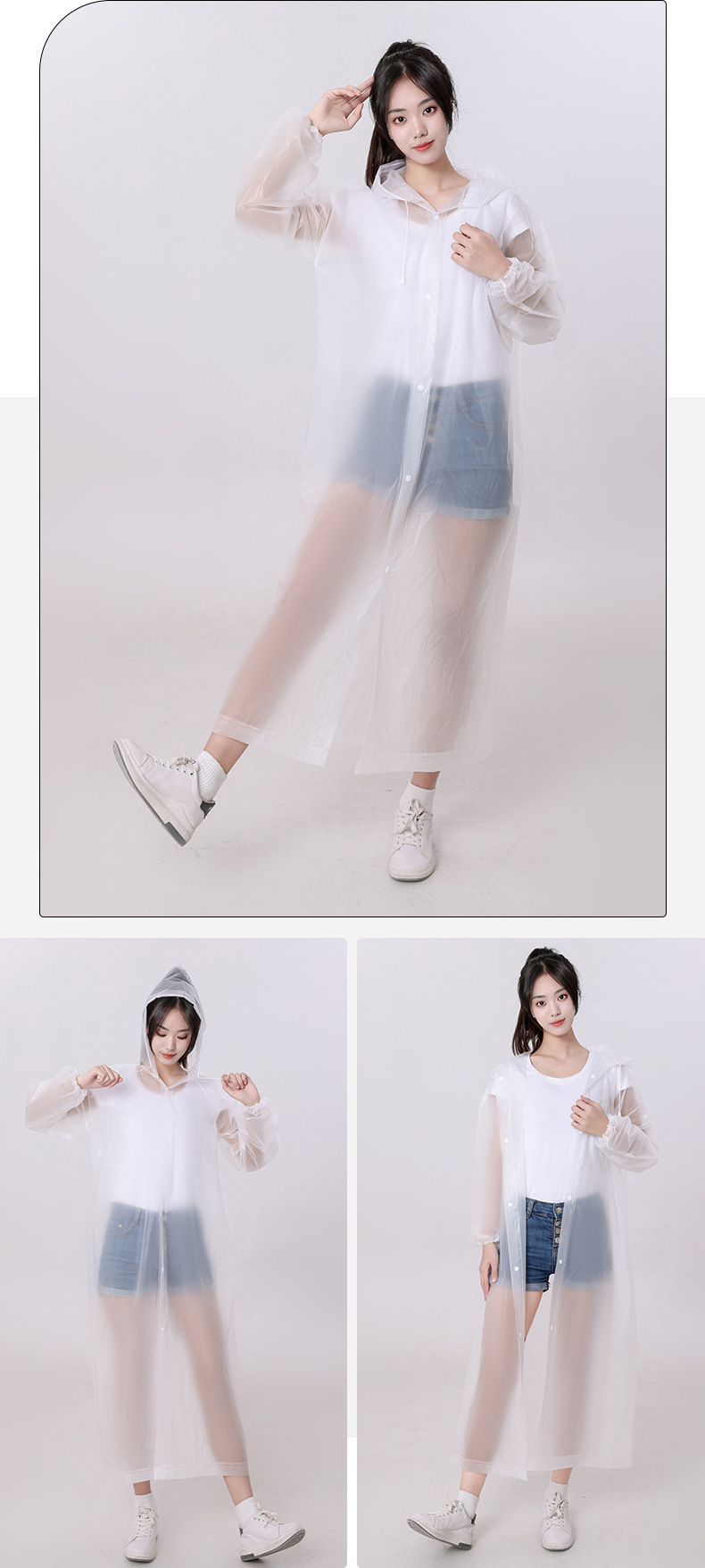 Non-disposable eva one-piece raincoat thickened adult outdoor travel portable raincoat manufacturer wholesale pic 20