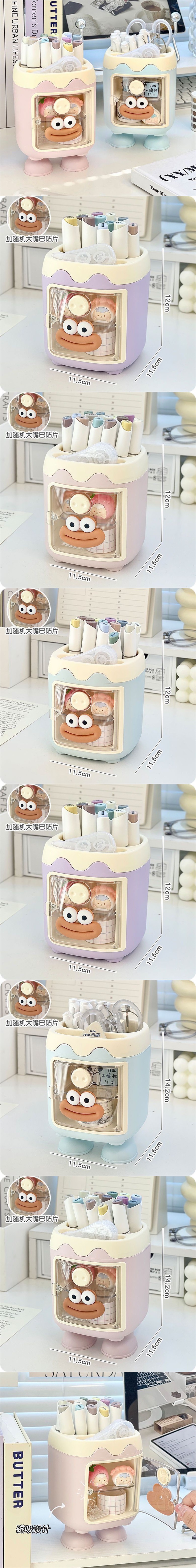 Cute desktop pen holder storage box, student and children's stationery organization and storage rack, desk simple and creative pen holder and pen case pic 3