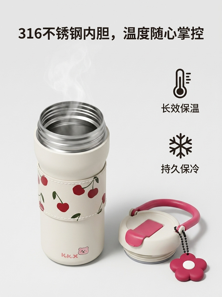 Tazas de lujo de lujo 316 tazas aislantes de acero inoxidable alto nivel de apariencia al aire libre tazas de café de gran capacidad para niñas tazas acompañantes pic 12