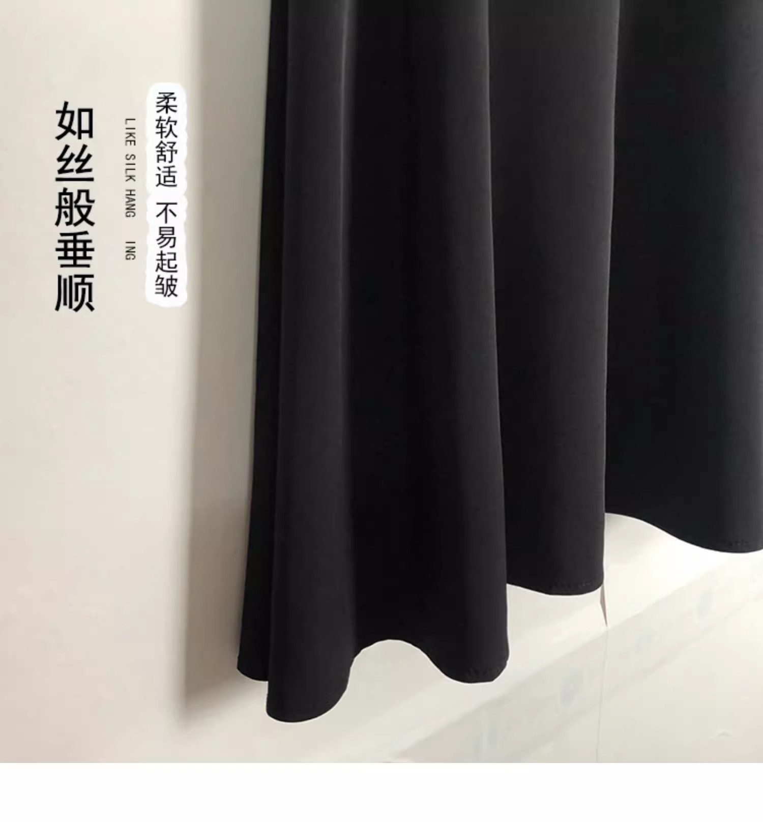 Suitable for pear-shaped figures, large-sized high-waisted long dress suits, slit A-line skirts, knee-length mid-length skirts for women in autumn pic 19