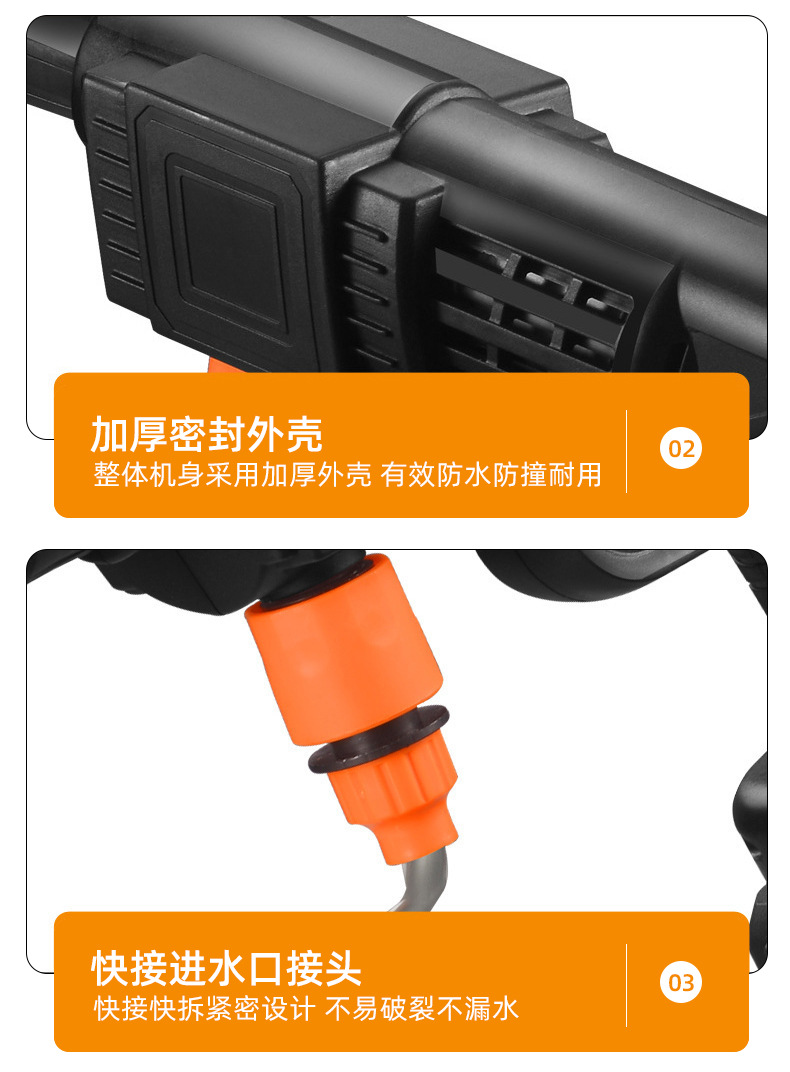 厂家直销家用便携高压水枪洗车水枪多功能充电式无线锂电洗车机详情9