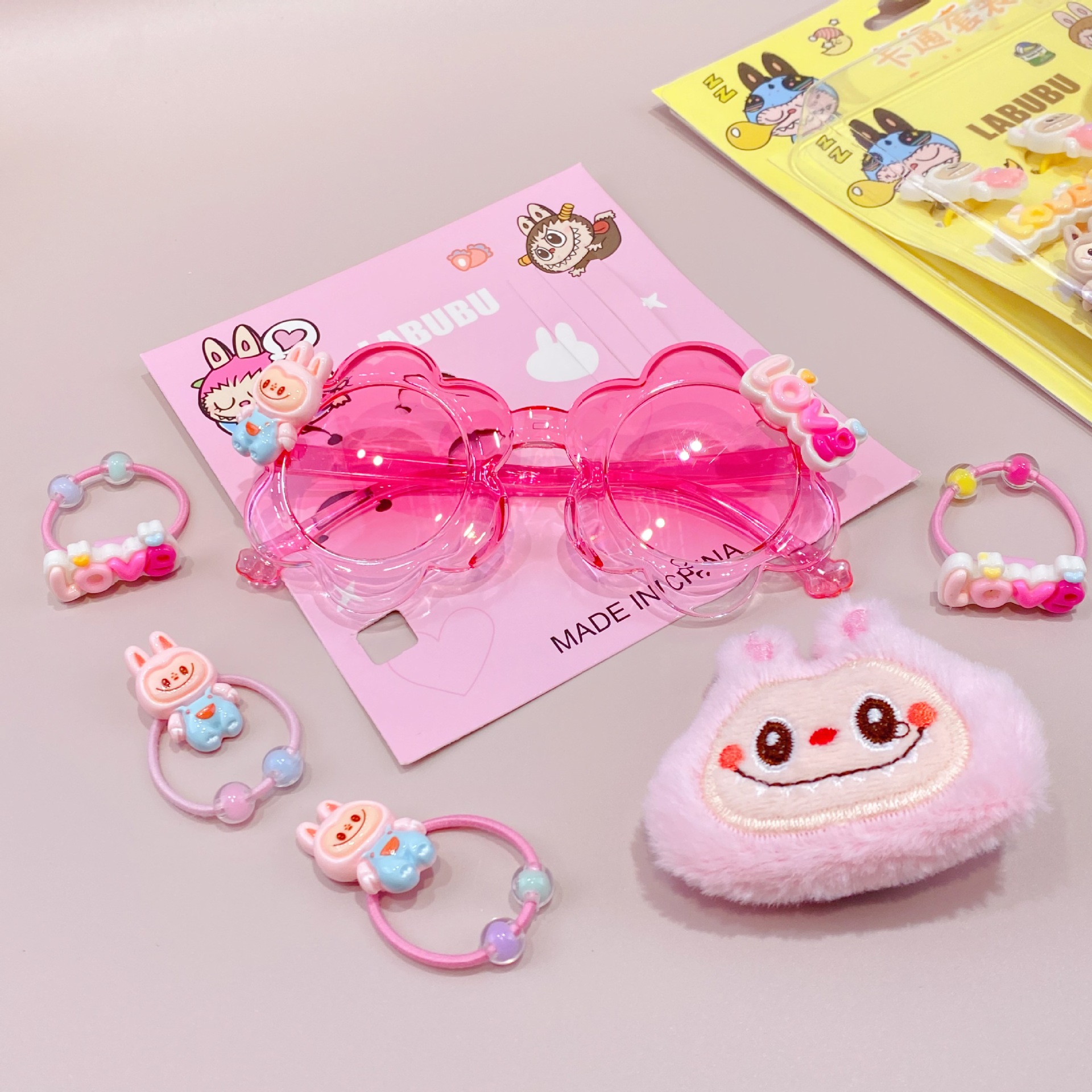 新款哒哒咘眼镜卡通皮筋发夹饰品套装可爱少女心装扮潮玩时尚精品详情14