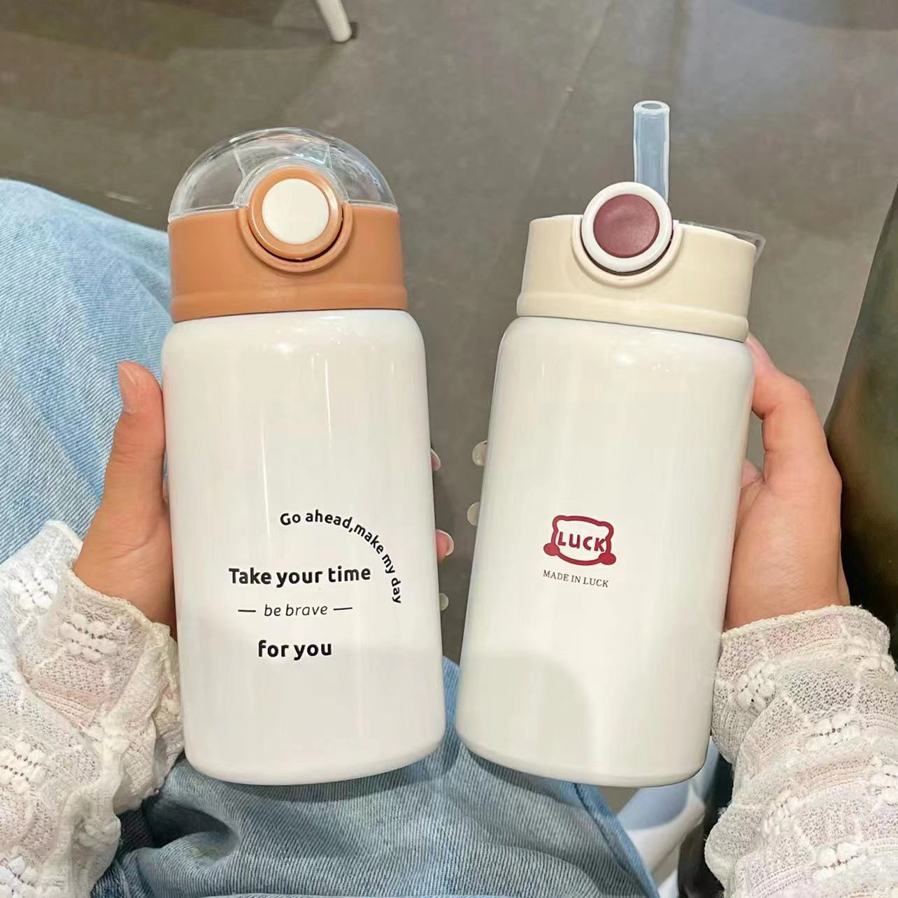 简约保温杯女生吸管杯子ins高颜值网红2025新款大人学生儿童水杯详情3