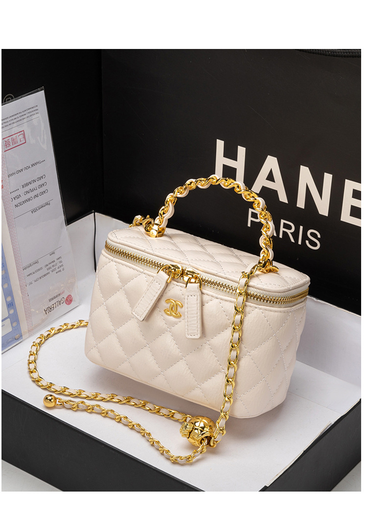 小香风盒子包包女士手提包2024新款时尚菱格链条包百搭单肩斜挎包详情4