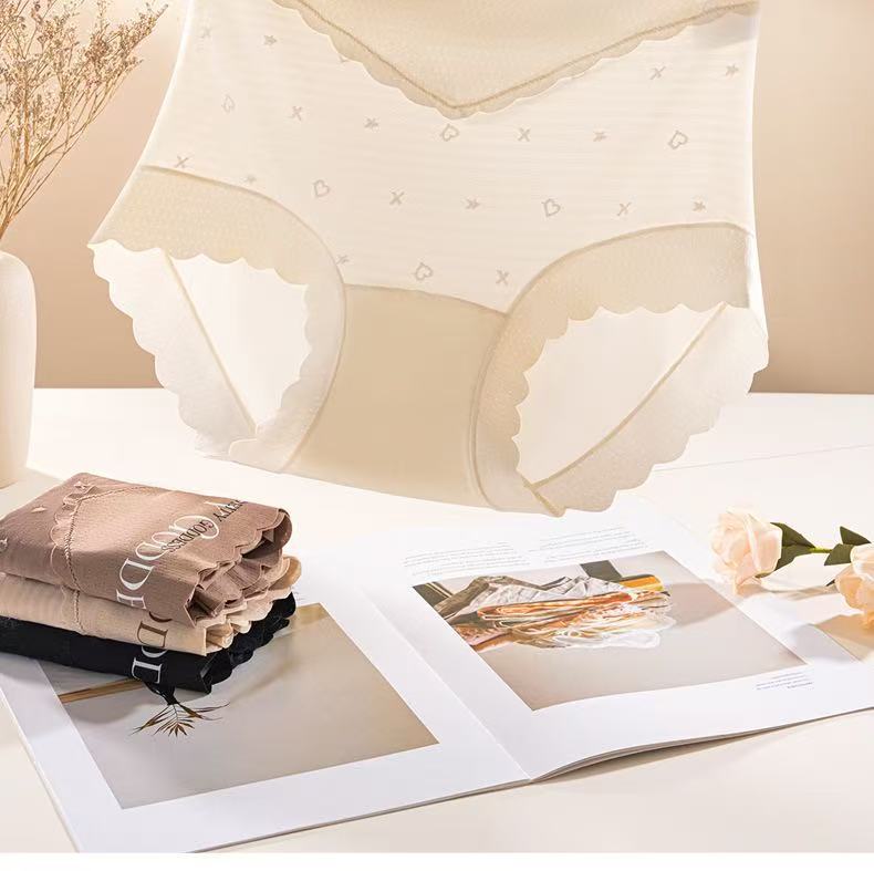 冰丝无痕舒适性感柔软内裤女高腰收腹透气网纱宽边不夹臀三角裤头详情19