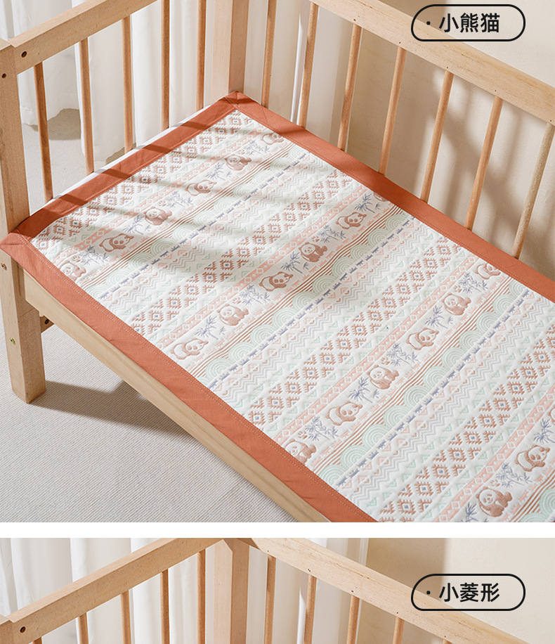 新生婴儿六层纱布软凉席宝宝纯棉大尺寸床单儿童夏季吸汗透气详情13