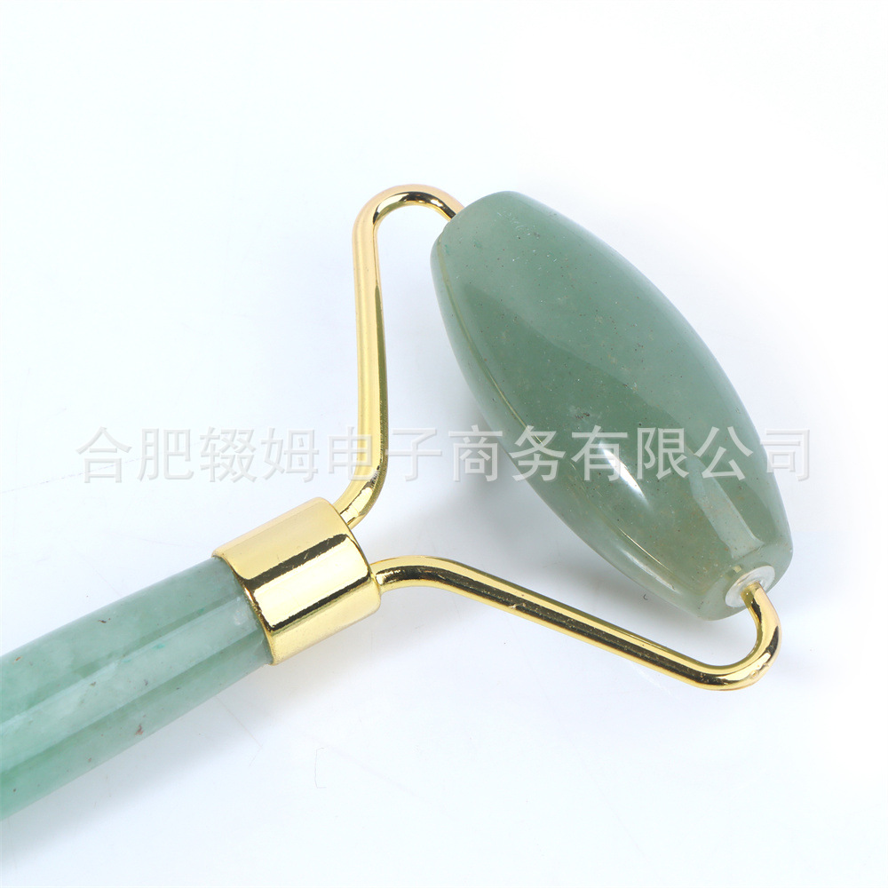 跨境天然玉石滚轮美容器粉晶东陵刮痧板全身通用脸部颈部按摩器详情13