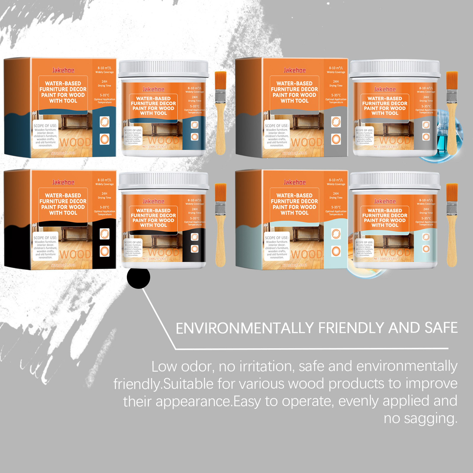 JAKEHOE水性木材家具装饰漆 木门家具门窗翻新改色彩色水性木器漆详情17