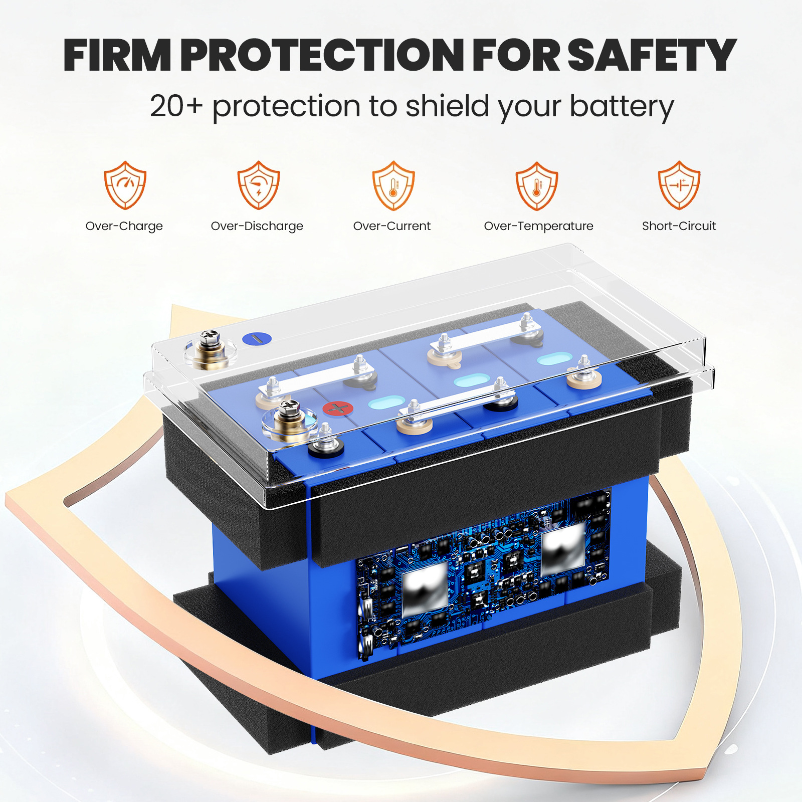 Lithium iron phosphate battery 12.8V300AH large-capacity rv battery golf cart support overseas warehouse consignment pic 5