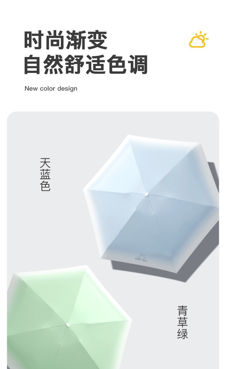 扁六折迷你超轻遮阳伞黑胶防晒小巧便携太阳伞五折晴雨伞批发详情46