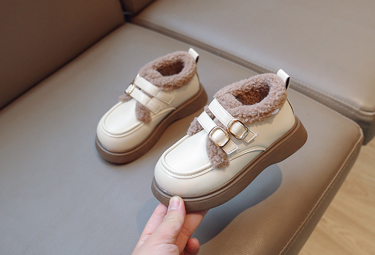女童棉鞋加绒英伦风公主鞋2024秋冬新款保暖加厚软底小女孩豆豆鞋详情15