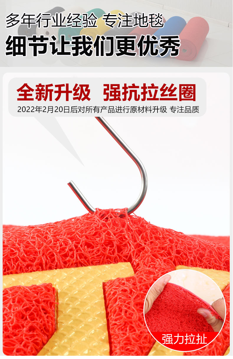 One-piece consignment welcome door mat, safe entrance and exit floor mat, commercial door carpet, welcome foot mat, silk ring pic 3