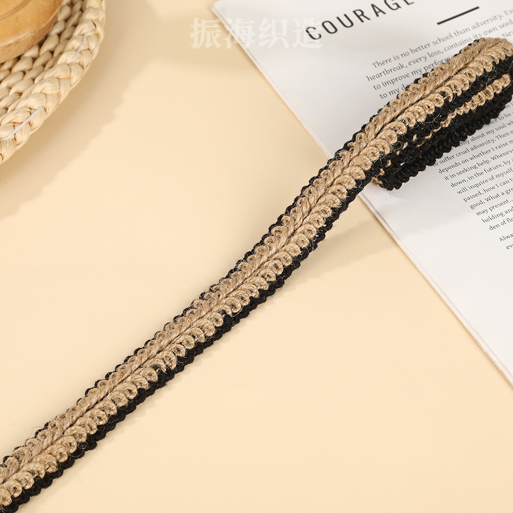 服装家纺服饰产业用花边织带工艺礼品服饰辅料用黄麻鱼丝麻织带详情7