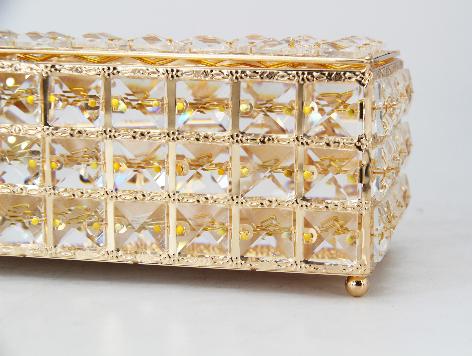 European-style best-selling ins tissue paper, metal tissue box, living room desktop storage box, crystal tissue box, factory direct sales pic 15