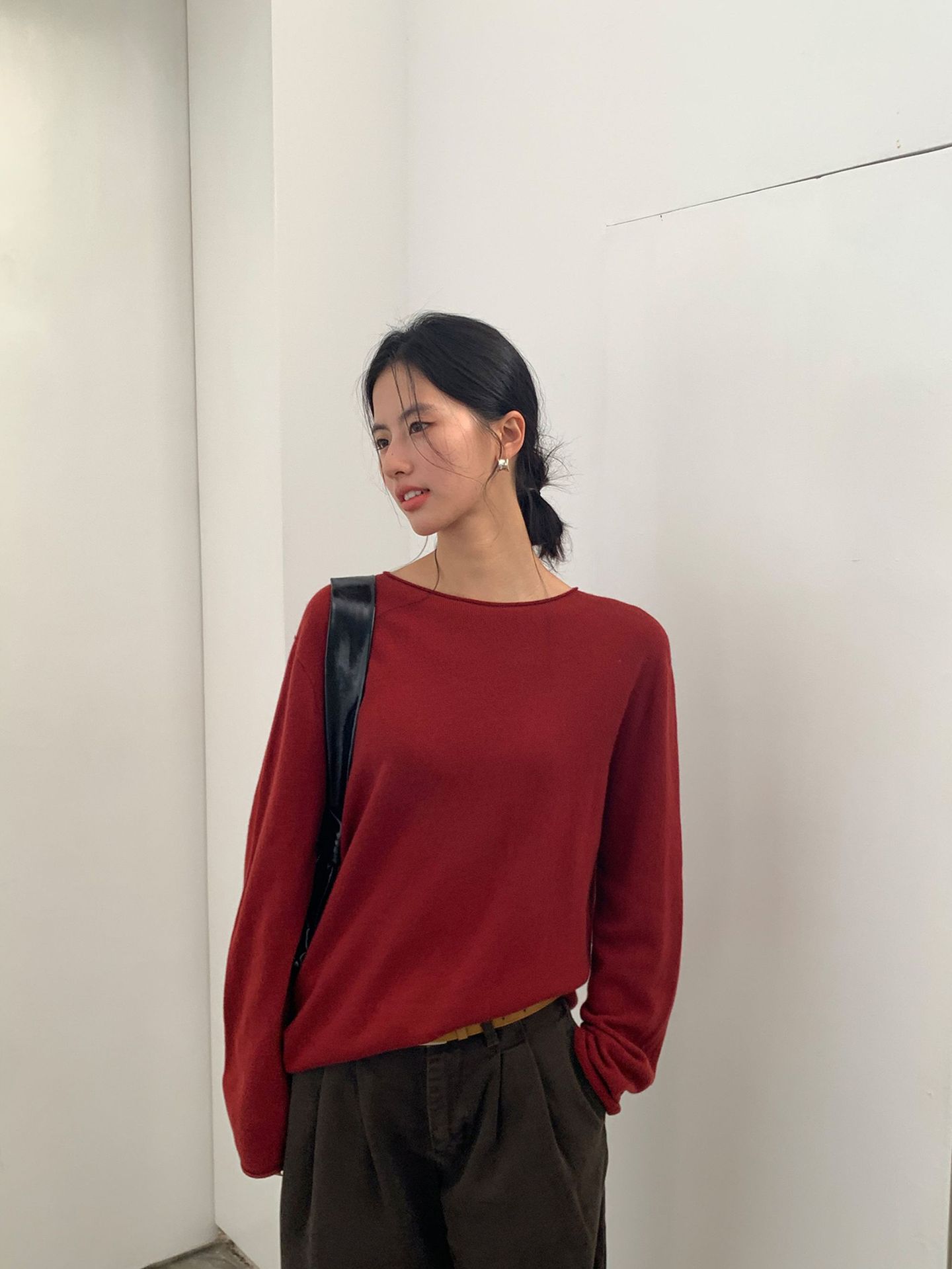 Korean-style seamless one-piece process round-neck pullover cotton and wool sweater, basic base layer for women a1183 in autumn and winter pic 98