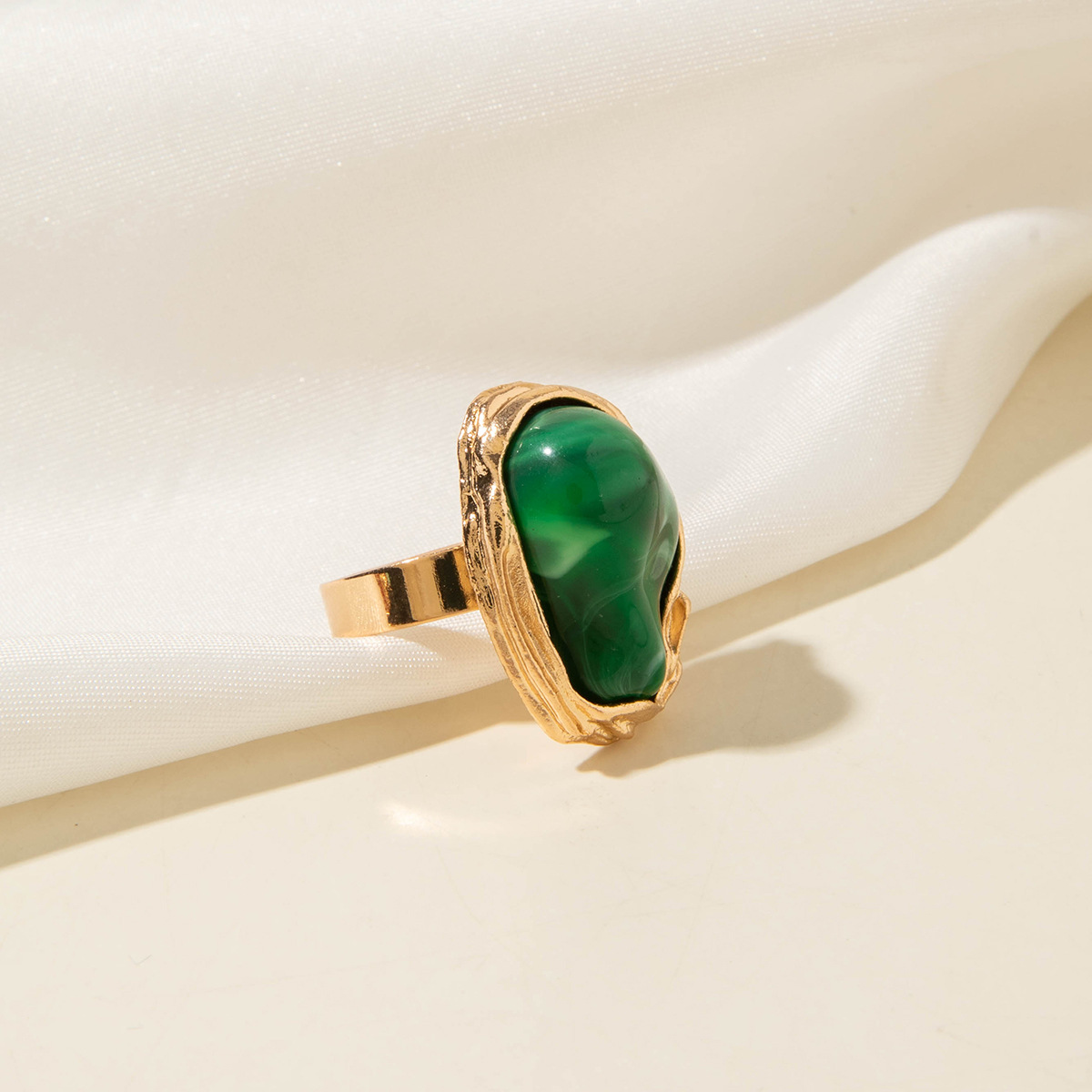 欧美跨境法式复古异形珍珠戒指女食指指环个性时尚设计开口尾戒详情15