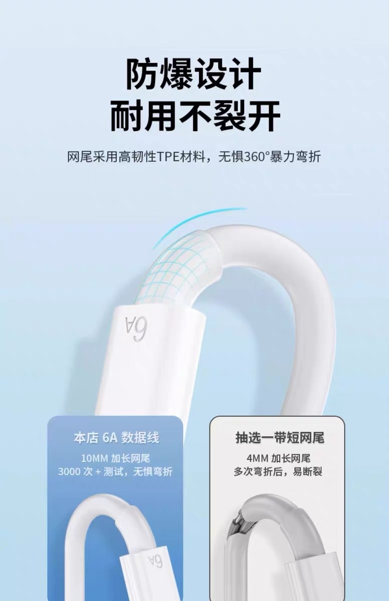 原装6A超级快充线适用华为Mate60荣耀66W/100W双Type-c闪充数据线详情12